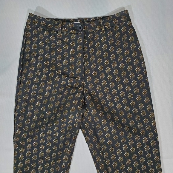 H&M Black Pants w/ Gold & Silver Pattern Threading - Picture 3 of 7